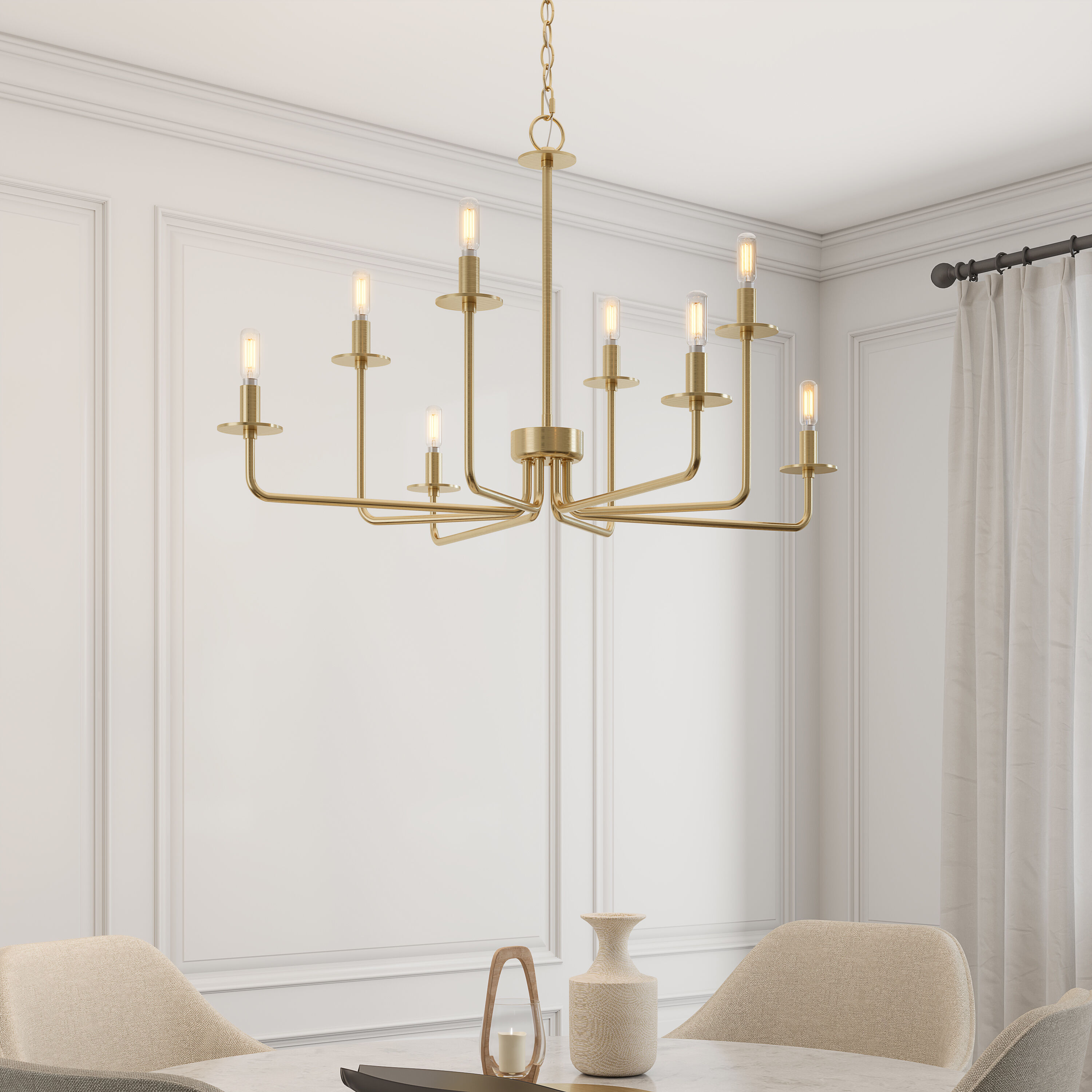 Marceline 8 Light 37.85 inch Modern Gold Chandelier Ceiling Light